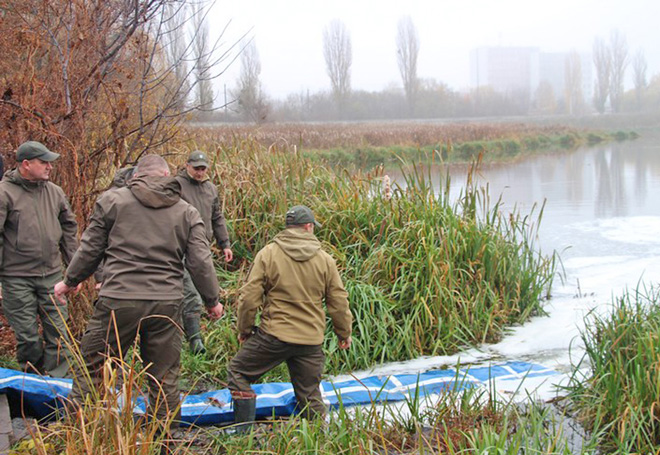 Біля вінницького півострова Бригантина вкинули у воду 300 тисяч штук малька, кожний вагою 30—35 грамів. Фото з сайту vin.gov.ua