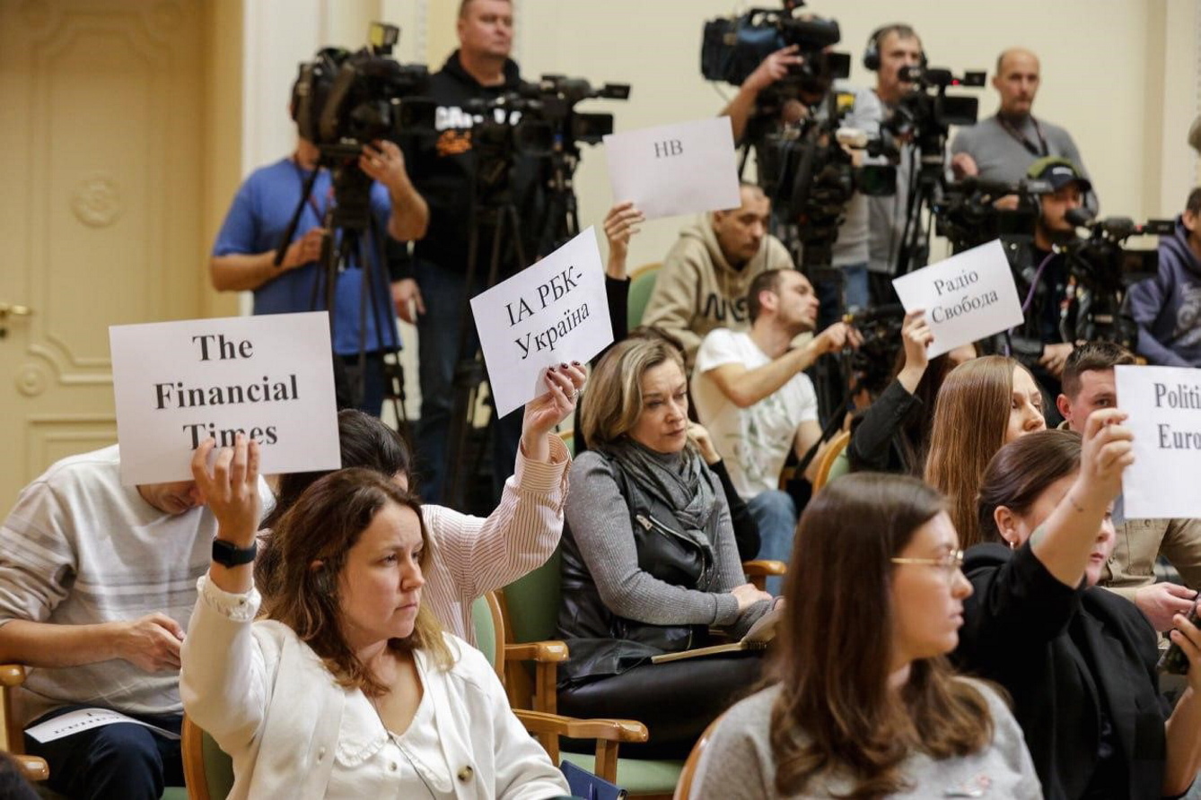 Поставити запитання Прем’єрові мали змогу представники вітчизняних і світових ЗМІ. Фото з Урядового порталу